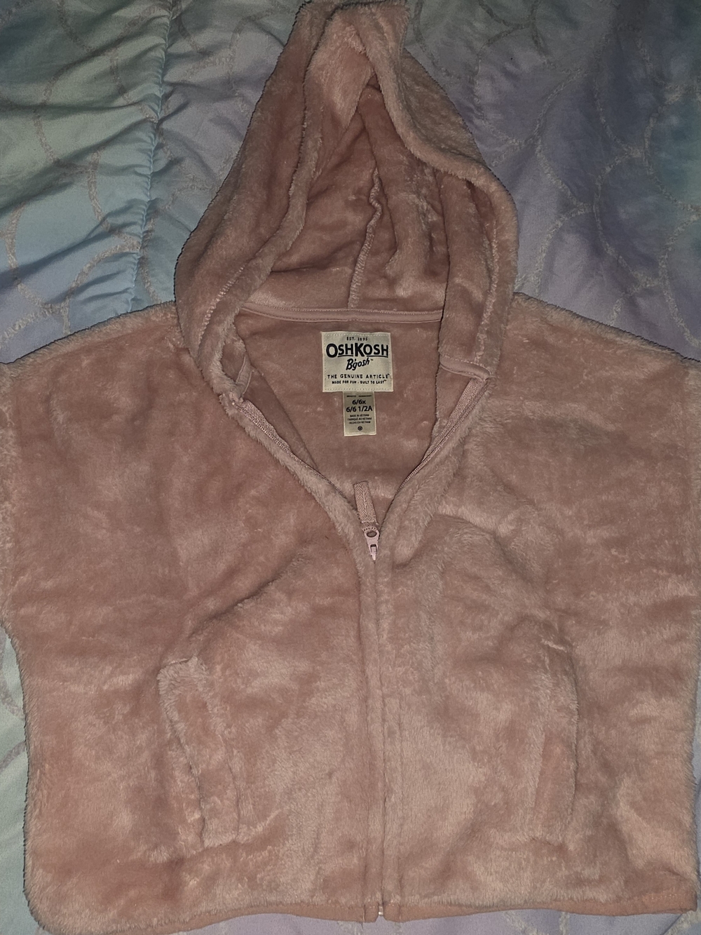 OshKosh B'gosh Plush Hooded Jacket in  Mauve